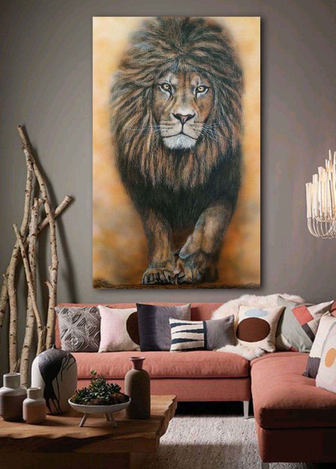 Картины со львами для интерьера