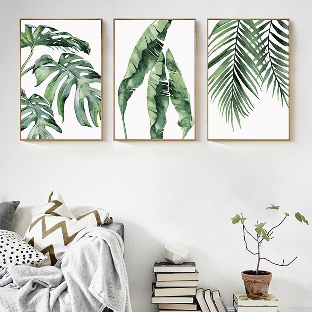 Картины с листьями в интерьере