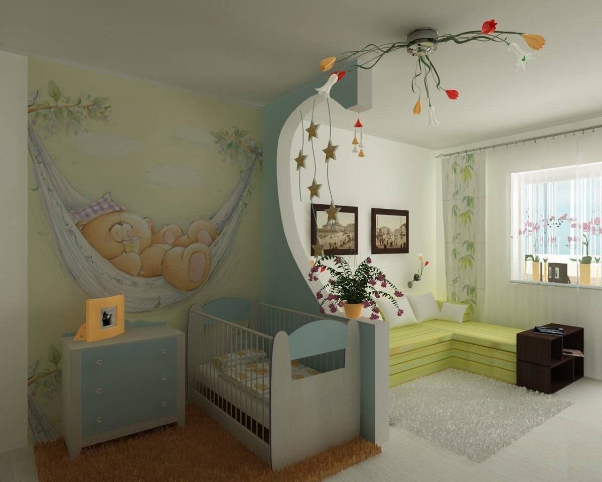 Детская и спальня родителей в одной комнате