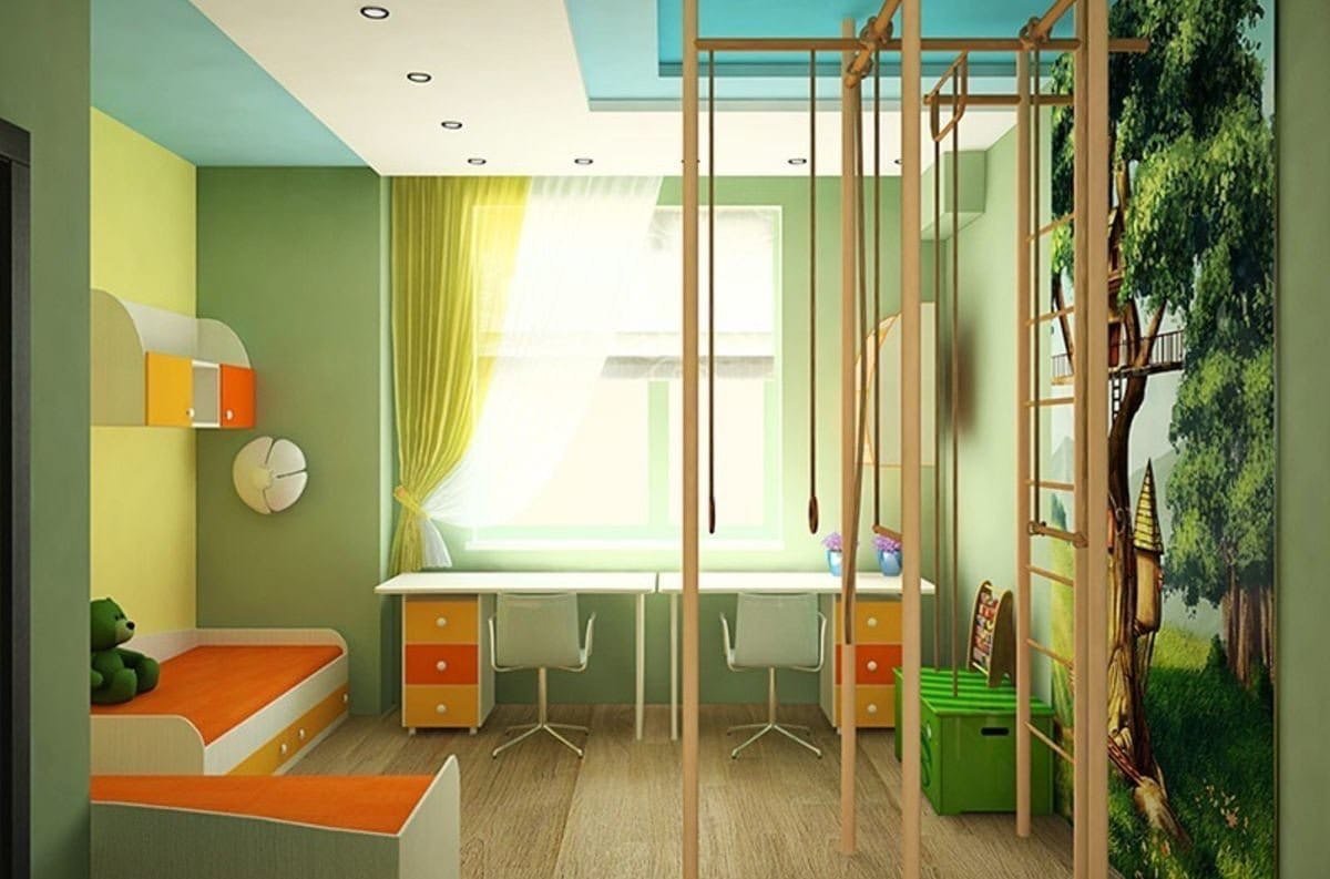 Детская комната с балконом для двоих