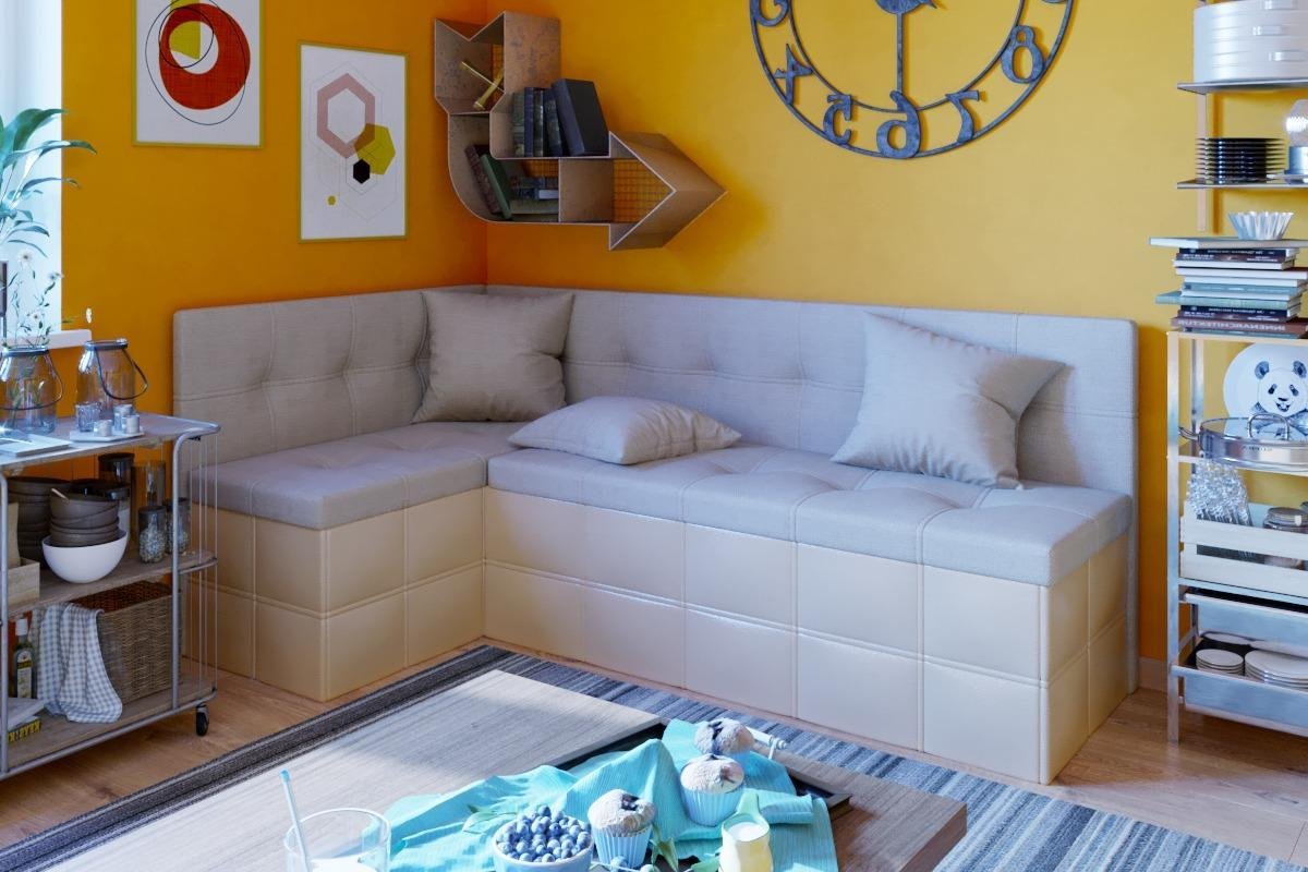 Угловой диван в маленькой комнате