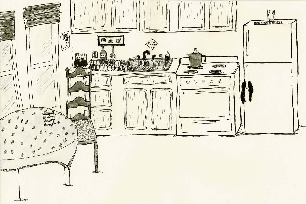 Детский рисунок кухни