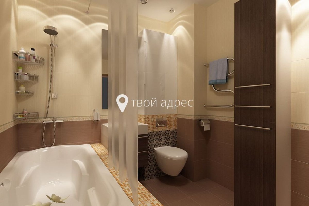 Дизайн ванной комнаты в однокомнатной квартире