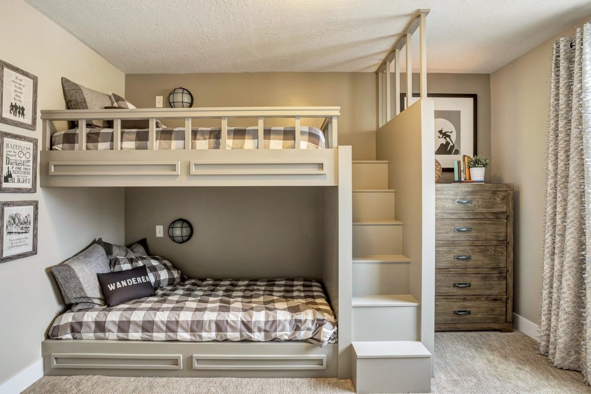 Дизайн комнаты с двухъярусной кроватью