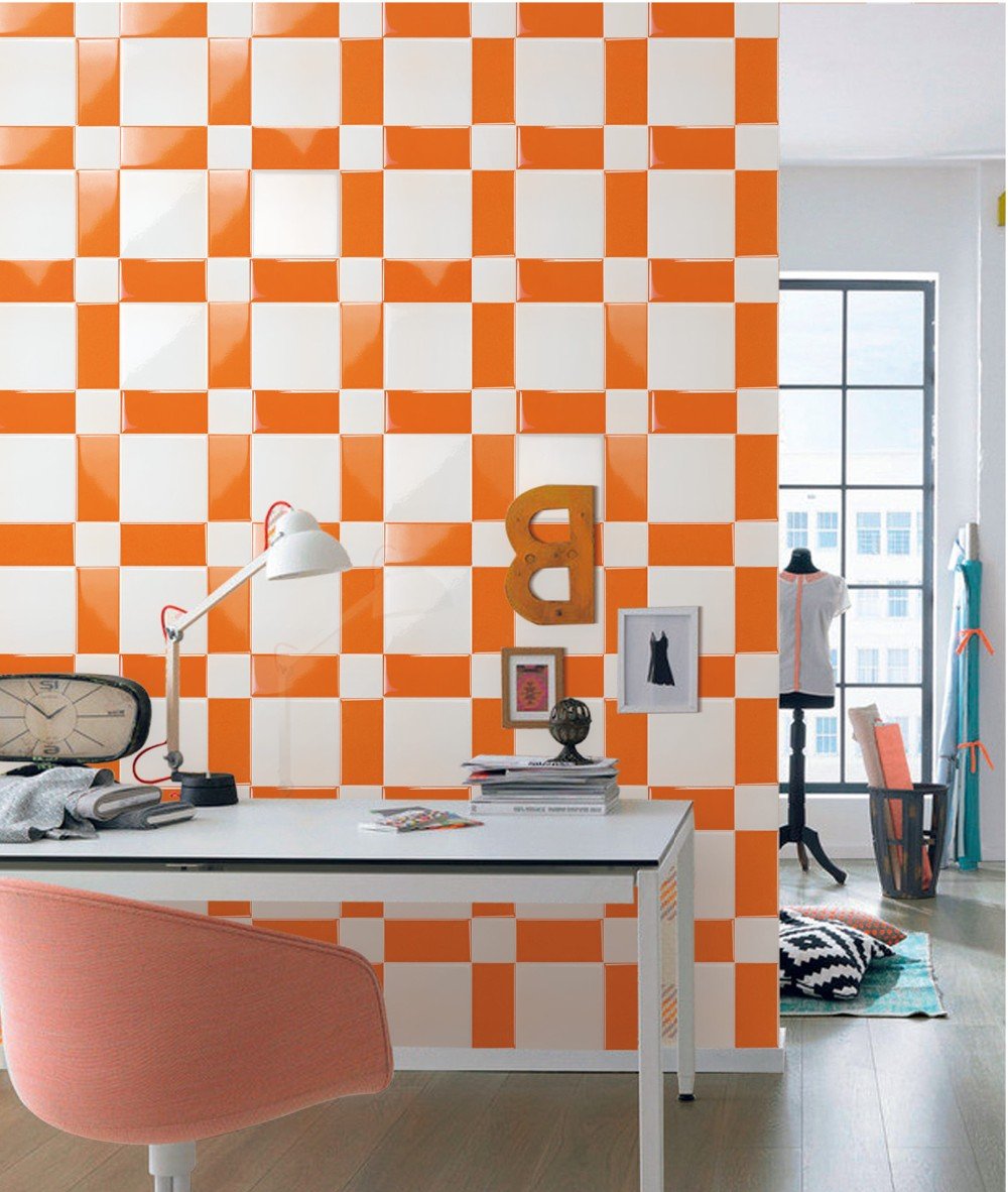 Оранжевая плитка на пол