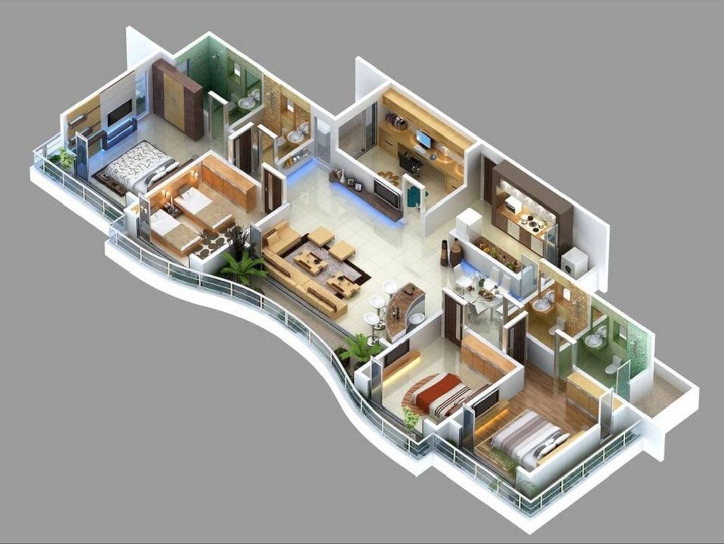 3 d flat. Floorplan 3d проекты. Планировка большой квартиры. Проект четырехкомнатной квартиры. Планировка четырехкомнатной квартиры.