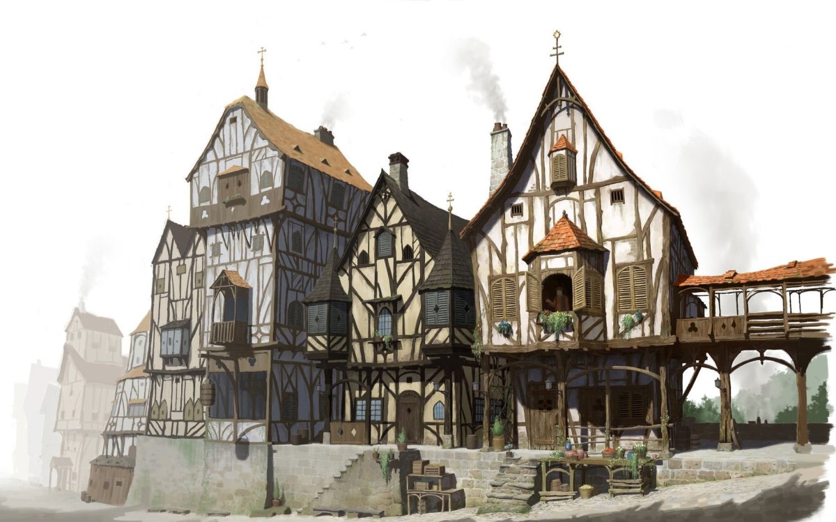 Средневековый дом арт