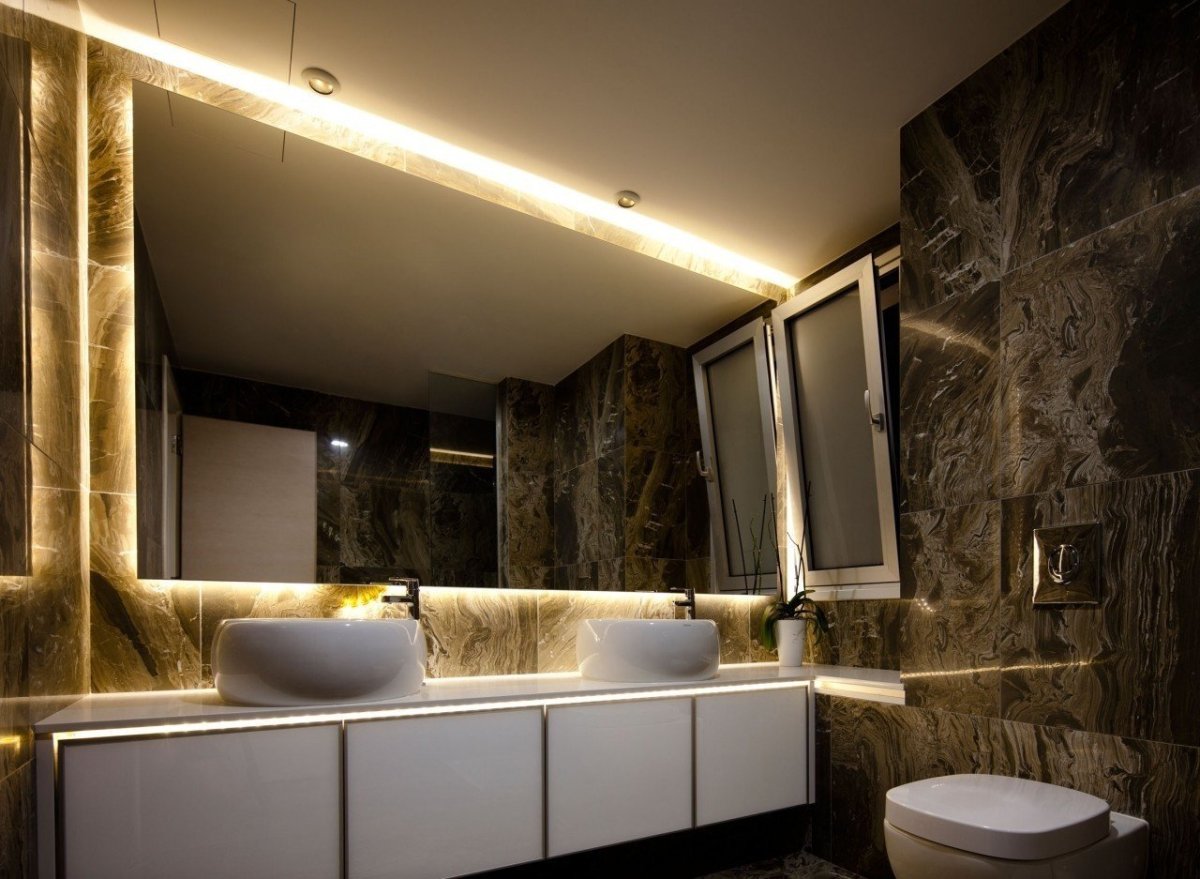 Подсветка ванной комнаты светодиодной лентой