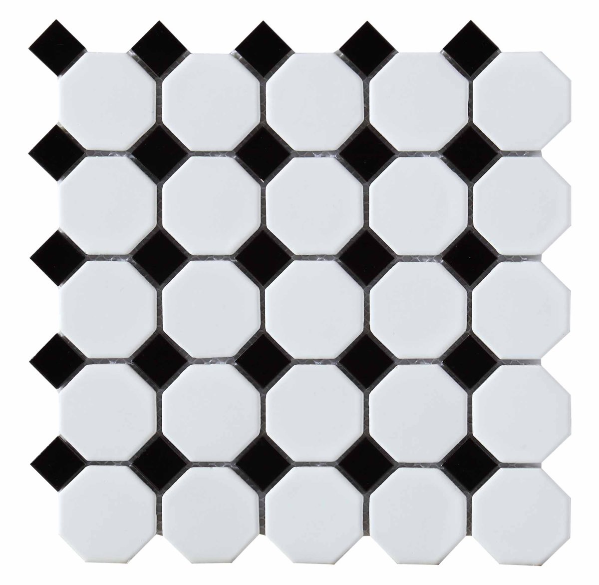 Плитка белая с черными квадратиками