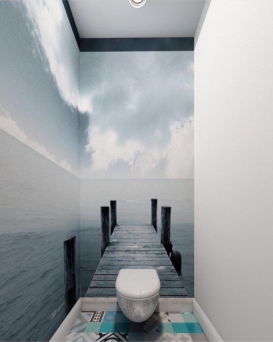Фотообои в туалете дизайн