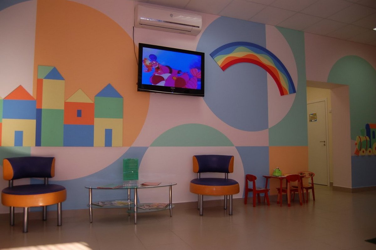 Покраска стен для детского сада
